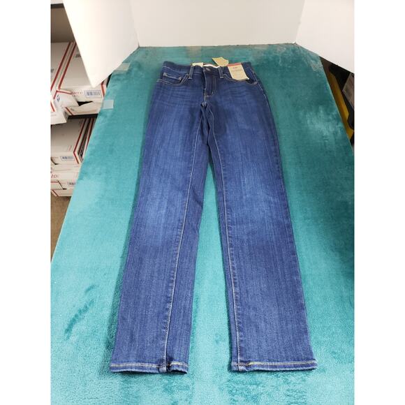 Levis 724 Jeans Size 0 Short Womens Blue Pants Stretch High Rise Straight NWT - Picture 2 of 16